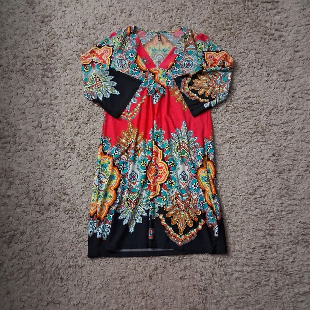 White Mark Couture Collection Abstract Paisley Maxi Dress Women's XL